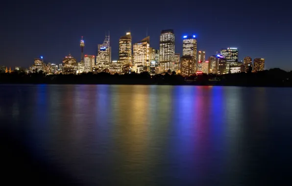 Picture night, Australia, Sydney, night, Australia, Sydney, Downtown Skyline