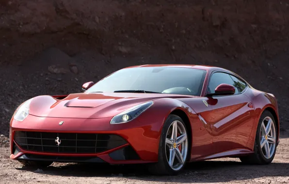 Picture red, background, Ferrari, Ferrari, supercar, the front, berlinetta, berlineta, F12, F12