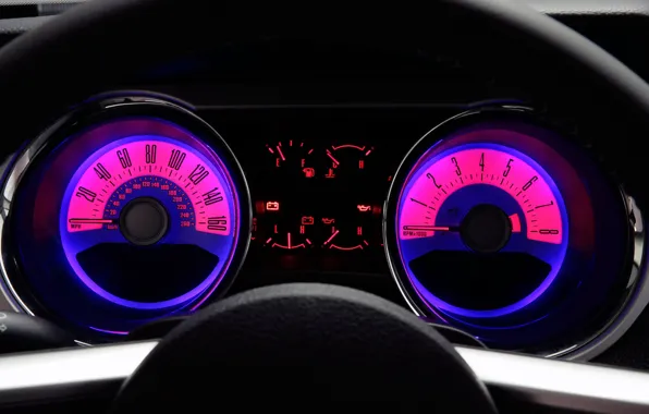 Picture devices, Speed, Speedometer, Mustang, The wheel, 2011 Ford Mustang GT