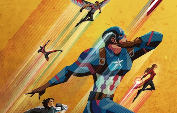 Picture Art, Marvel, The First Avenger Confrontation, Captain America Civil War