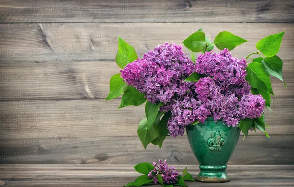 Picture bouquet, vase, lilac