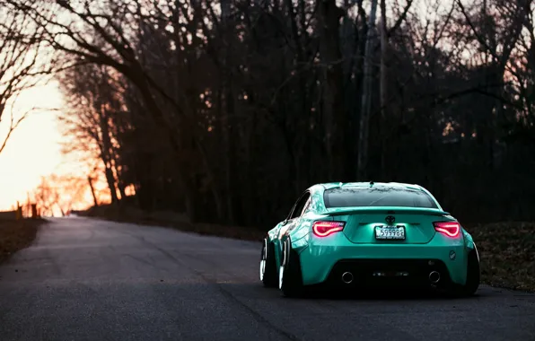 Picture Toyota, GT86, Stance, Rear, Turquoise, Works