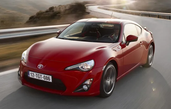Picture road, red, sports car, Toyota, the front, Toyota, ГТ86, GT86
