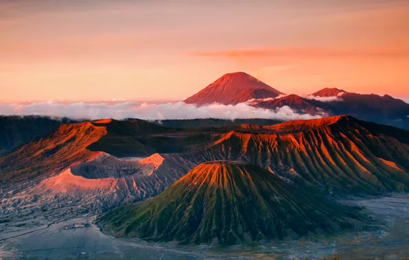 Picture mountains, the volcano, Bromo, Indonesia, Java, Tanger