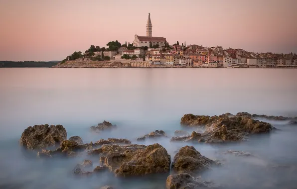 Picture sea, stones, Croatia, Istria, Croatia, The Adriatic sea, Rovinj, Rovinj, Adriatic Sea, Istria