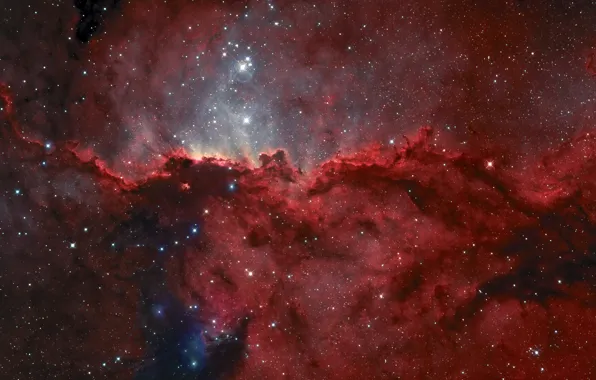 Picture emission nebula, NGC 6188, in the constellation, The altar