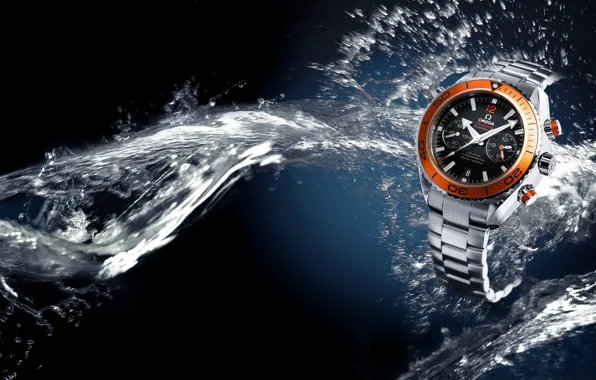 Picture water, watch, Omega, Seamaster