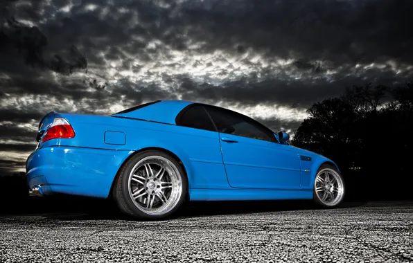 Picture clouds, blue, BMW, BMW, blue, E46