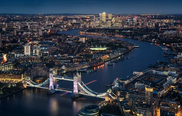 Picture night, Tower Bridge, London, England, Thames River, cityscape, urban scene