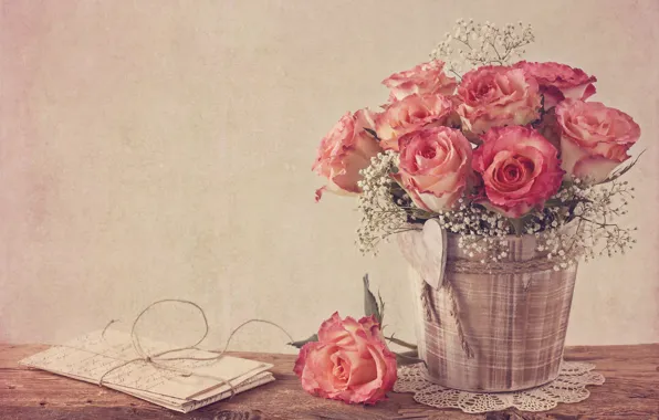 Wallpaper roses, rose, vintage, flower, style, vintage, bouquet images for  desktop, section цветы - download