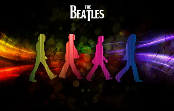 Picture rainbow, beatles, George Harrison, Paul McCartney, John Lennon, Ringo Starr, abby road