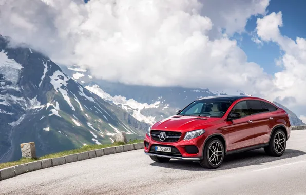 Picture red, coupe, Mercedes-Benz, Mercedes, AMG, Coupe, 4MATIC, 2015, C292, GLE 450