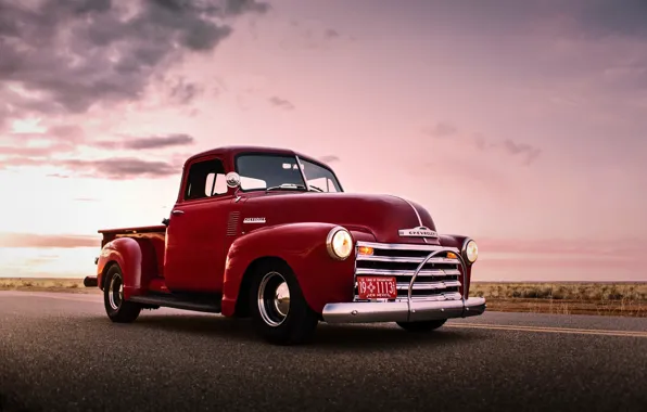 Picture car, chevrolet, retro, old, pickup, lunchbox photoworks