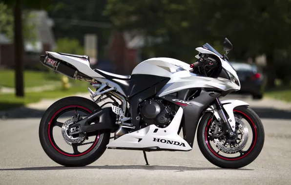 Picture white, shadow, motorcycle, white, honda, Honda, cbr600rr