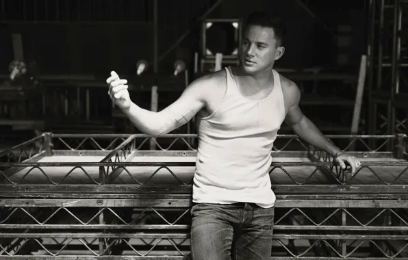 Picture pose, photo, jeans, Mike, actor, black and white, gesture, Channing Tatum, Channing Tatum, Norman Jean …