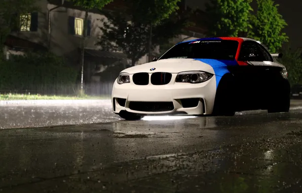 Picture BMW, light, rain, Coupe, night, front