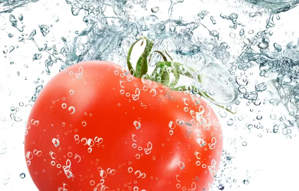 Picture water, drops, squirt, freshness, red, red, tomato, water, drops, vegetable, spray, vegetable, Tomato