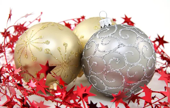 Picture balls, balls, patterns, toys, silver, New Year, Christmas, the scenery, Christmas, gold, New Year, Christmas, …
