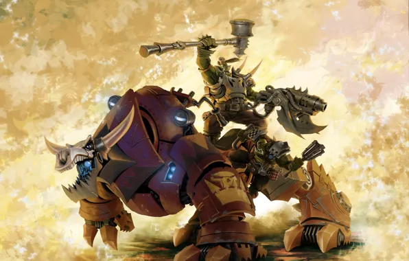 Picture orcs, warhammer 40K, mechanical creature