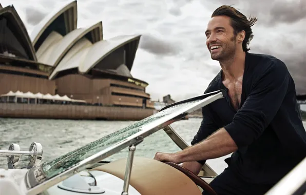 Picture boat, Sydney, actor, Hugh Jackman, hugh jackman, actor, launch, sydney, Sydney Opera house, Sydney Opera …