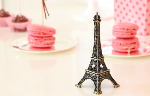 Picture Eiffel tower, food, cookies, sweets, souvenir, macaron, macaron