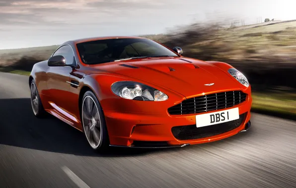 Picture road, the sky, Aston Martin, supercar, aston martin, dbs, the front, carbon edition, DBS