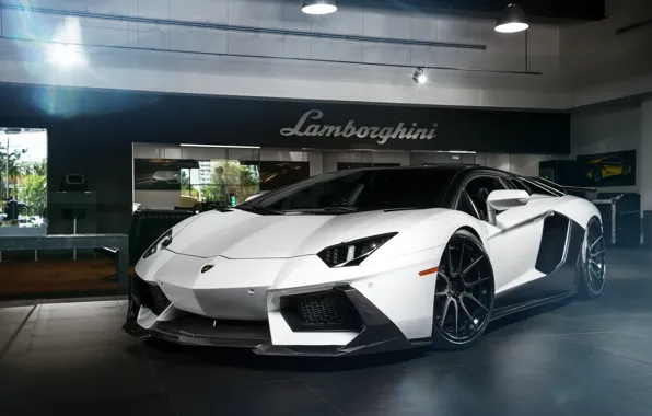 Picture Lamborghini, Light, Power, Front, White, LP700-4, Aventador, Supercar, Custom, Wheels, ADV.1