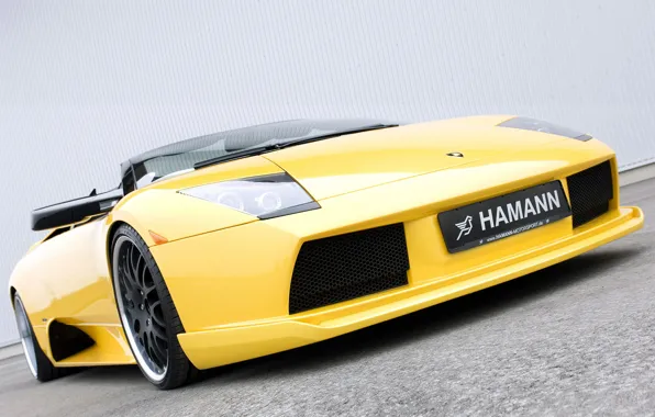 Picture yellow, Roadster, Lamborghini, Hamann, supercar, front view, tuning, Murcielago