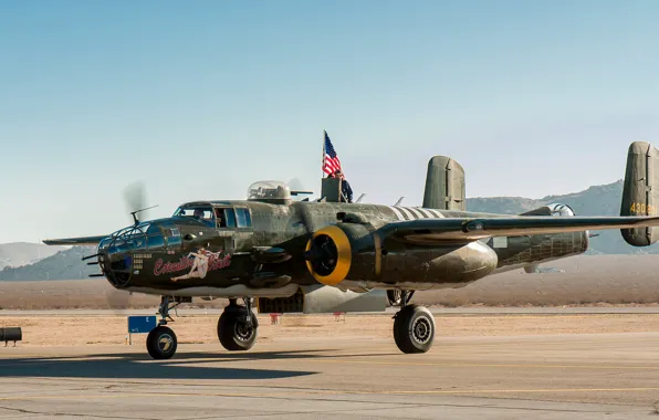 Picture bomber, American, twin-engine, average, B-25J, Mitchell