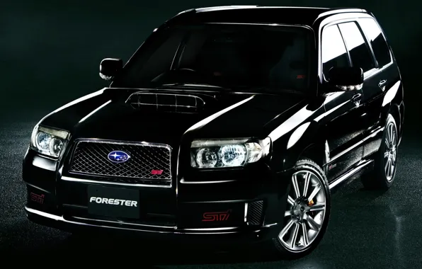 Picture black, tuning, jeep, twilight, subaru, drives, tuning, the front, Subaru, sti, Forester, crossover, forester, STI