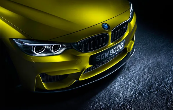 Picture BMW, German, Car, Front, Yellow, Ligth, Bimper