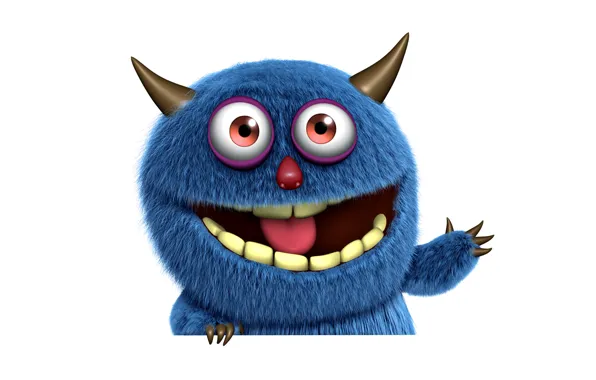 Picture monster, face, funny, cute, fluffy