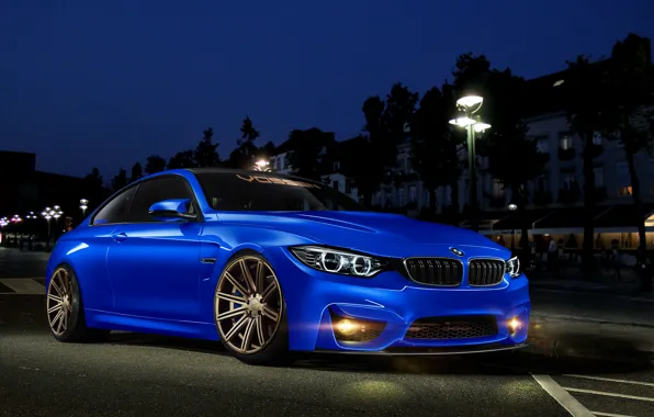 Picture BMW, blue, front, 4 Series