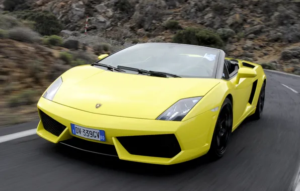 Picture road, movement, convertible, side view, spyder, Lamborghini, Gallardo, lamborghini gallardo lp560-4