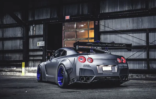 Picture Nissan, GT-R, Car, Tuning, Wheels, Spoiler, Rear, Liberty Walk, LB Perfomance