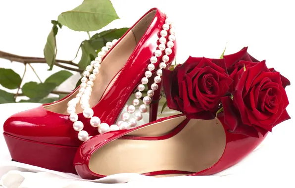 Picture flower, flowers, red, romance, shoes, roses, pearl, red, rose, sexy, flower, sexuality, flowers, shoes, roses, …
