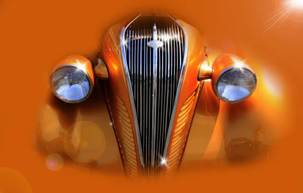 Picture abstraction, retro, lights, grille, Hudson Terraplane