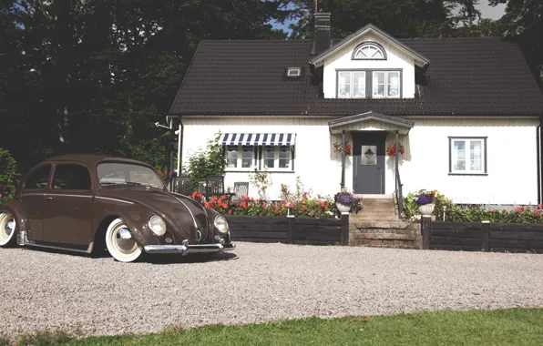 Picture house, volkswagen, house, Volkswagen, beetle, beatle