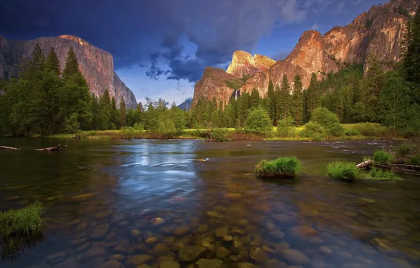 Picture landscape, mountains, river, California, Yosemite National Park