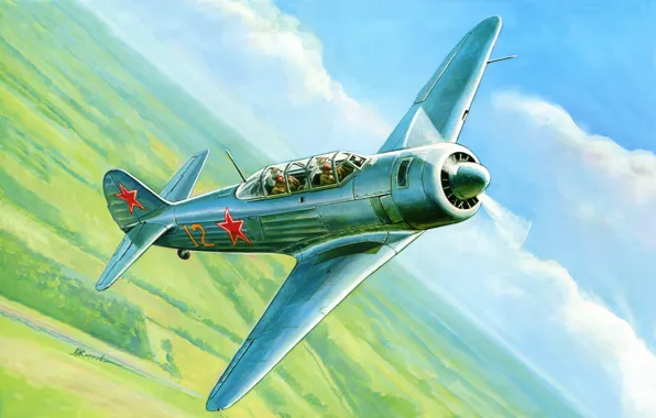 Picture the sky, figure, fighter, art, Soviet, training, As-11