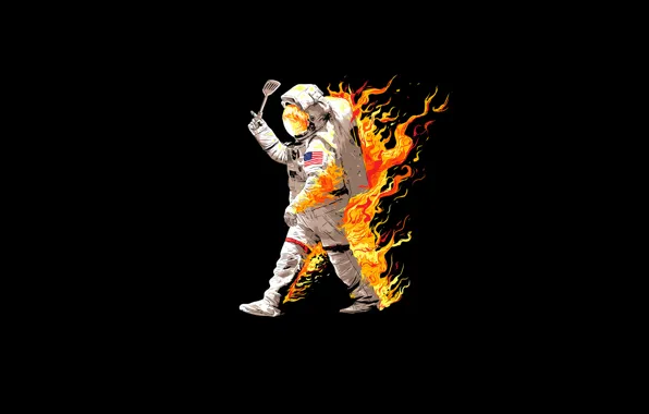 Picture fire, flame, costume, astronaut