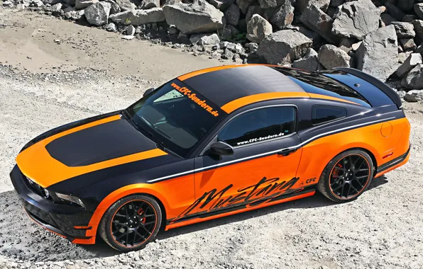 Picture Ford, Orange, Carbon, Tuning, Mustang GT