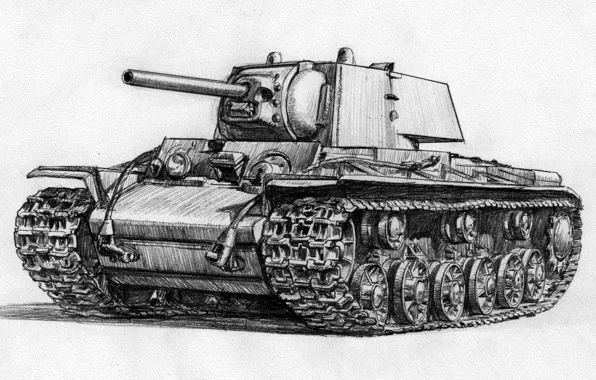 Picture figure, tank, Soviet, heavy tank, KV-1