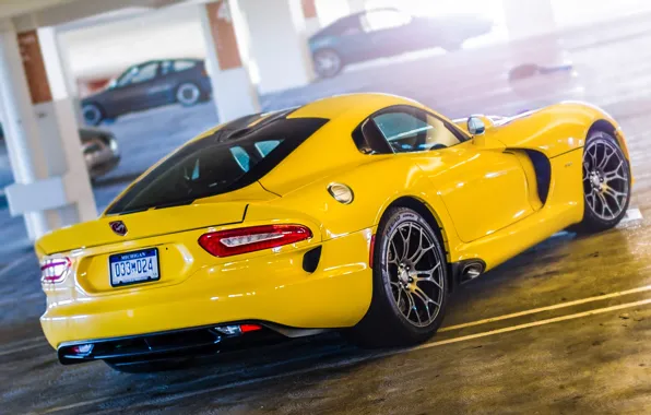 Picture Yellow, Dodge, Dodge, Parking, Viper, Yellow, GTS, Parking, Viper, SRT