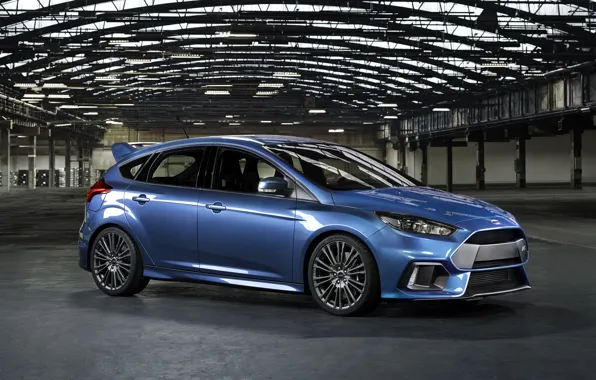 Picture photo, Ford, Blue, Car, Side, 2015, Metallic, Focus RS
