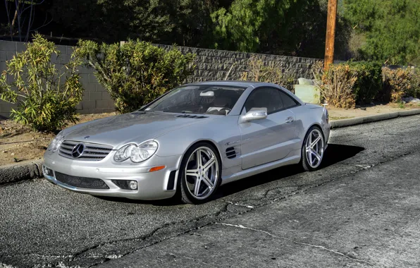 Picture silver, silver, Mercedes, wheels, Mercedes, SL65, Benz, frontside, metellik
