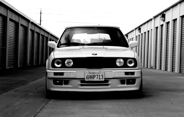 Picture BMW, white, E30, stance