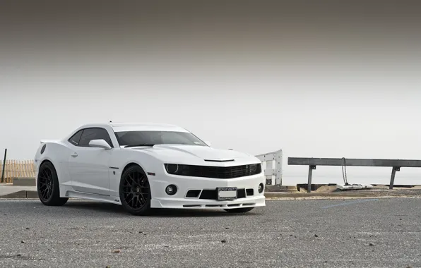 Picture white, tuning, Chevrolet, Camaro, white, Chevrolet, muscle car, the front part, Camaro, Stillen