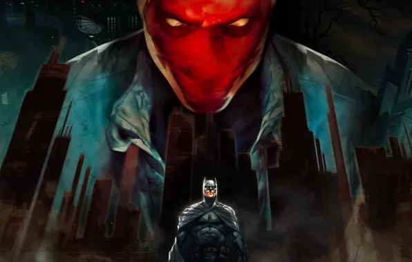Picture mask, cloak, Batman, superhero, Gotham city, Red Skull
