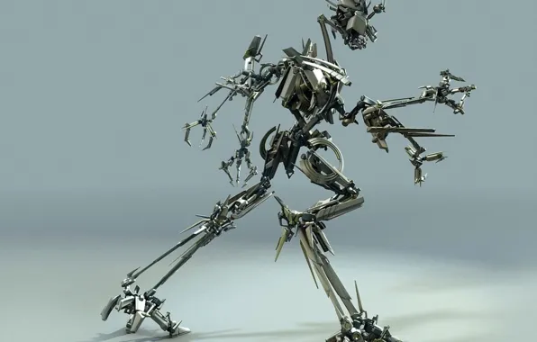 Picture metal, movement, robot